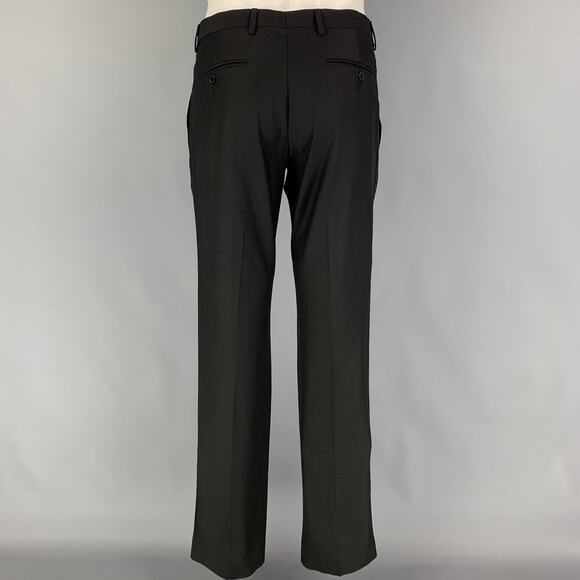 CALVIN KLEIN COLLECTION Size 36 Black Wool Notch Lapel Tuxedo Suit - Picture 6 of 9